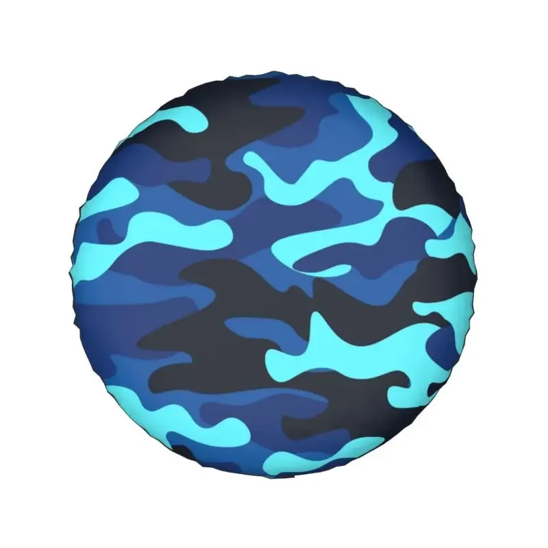 Navy Blue Military Camo Spare Tire Cover for Jeep Pajero Camouflage SUV RV Trailer Car Wheel Protectors 14