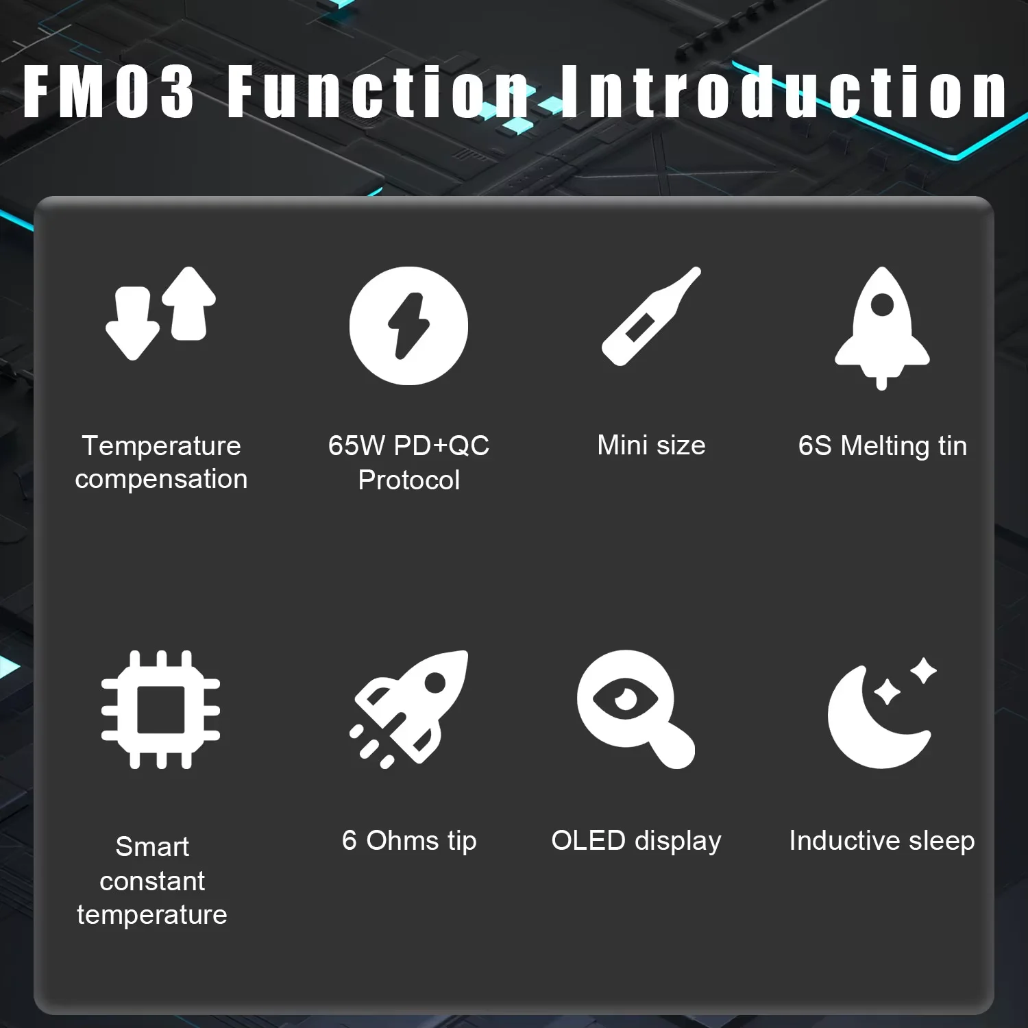 FMchip FM03 Soldering Iron Charging Head Kit, PD Welding Equipment, Soldering Clamp, Welding Repair Machine, Tool, T65 Tip
