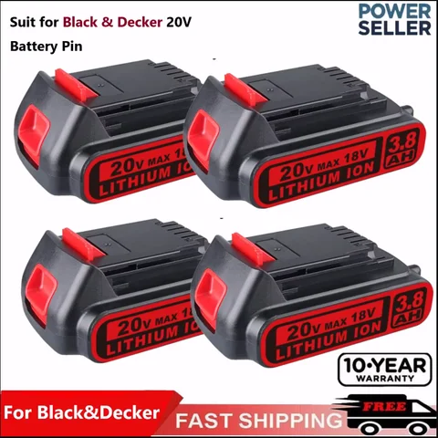 1/2/4Pack 3.8Ah LBXR20 Li-on Battery Replace for Black & Decker 20V Battery Compatible with LBX20 LB2X4020 Cordless Power Tools