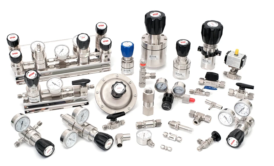 High Pressure Purity Gas Stainless Steel One Single Stage Pressure Regulator With Gauge Valve Oxygen Gas Pressure Regulating