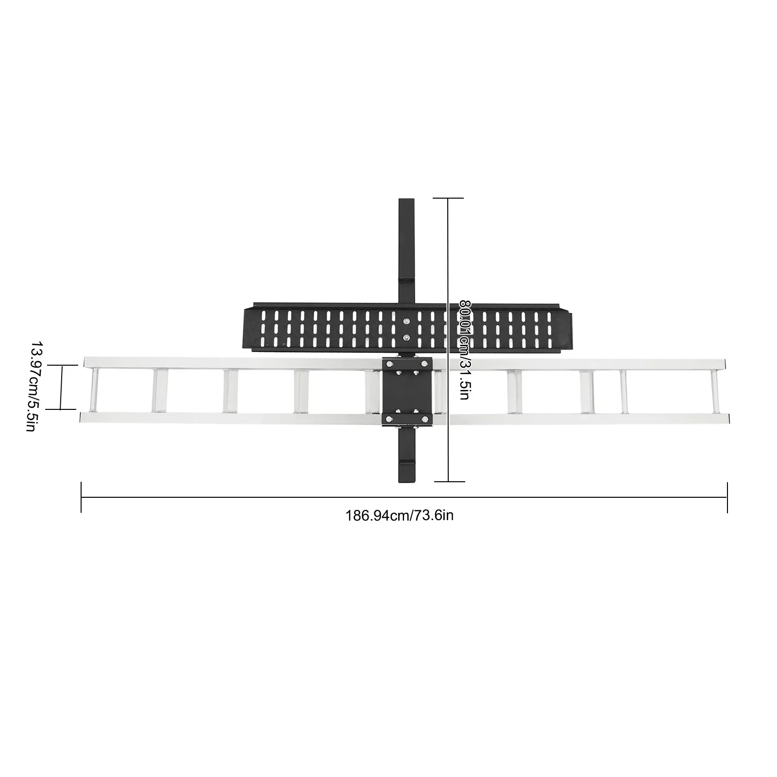 Aluminum Motorcycle Carrier, Bike Rack with Loading Ramp, 500lbs Capacity, Anti-Rust Lightweight Alloy, Hitch Mount Carrier for Dirt Bike, Scooter, Bicycle, Easy Loading Unloading, Durable for Truck SUV Trailer
