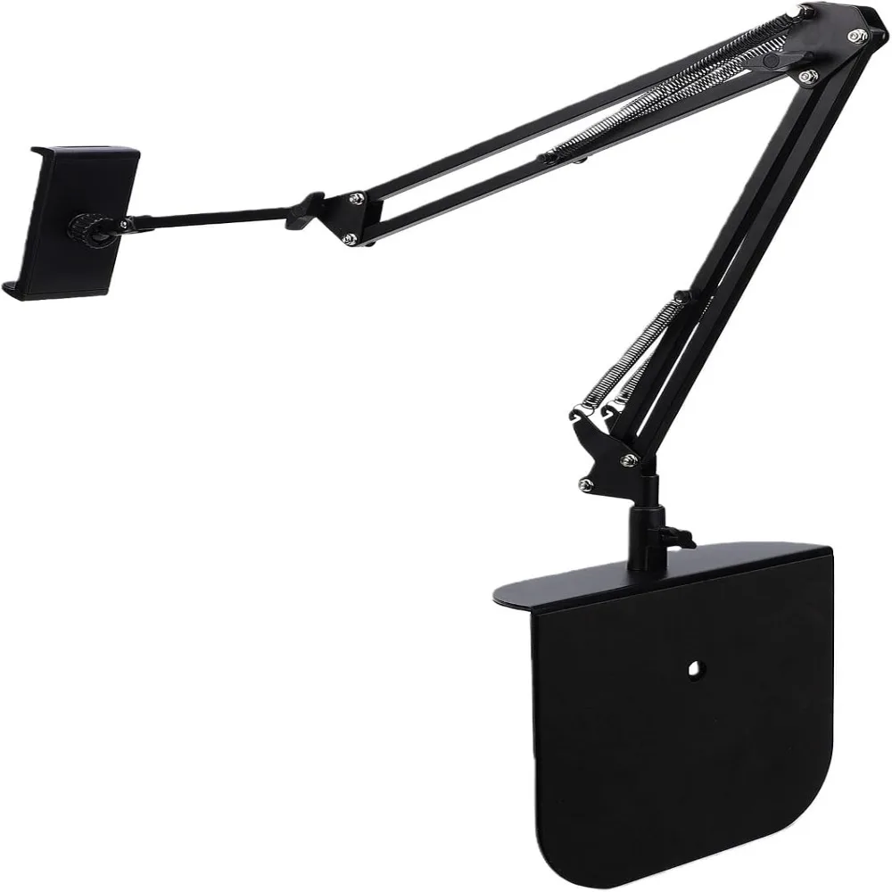 360 Degree Rotatable Tablet Stand Carbon Steel Alloy 5 to 12.9 Inch Overhead Cell Phone Mount Adjustable Height