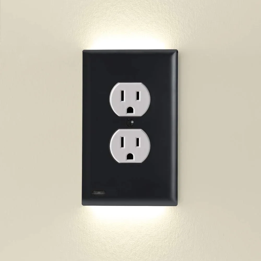 Duplex-Steckdosenabdeckung mit LED-Nachtlichtern für Oben und Unten - Automatischer Sensor – Detail 7