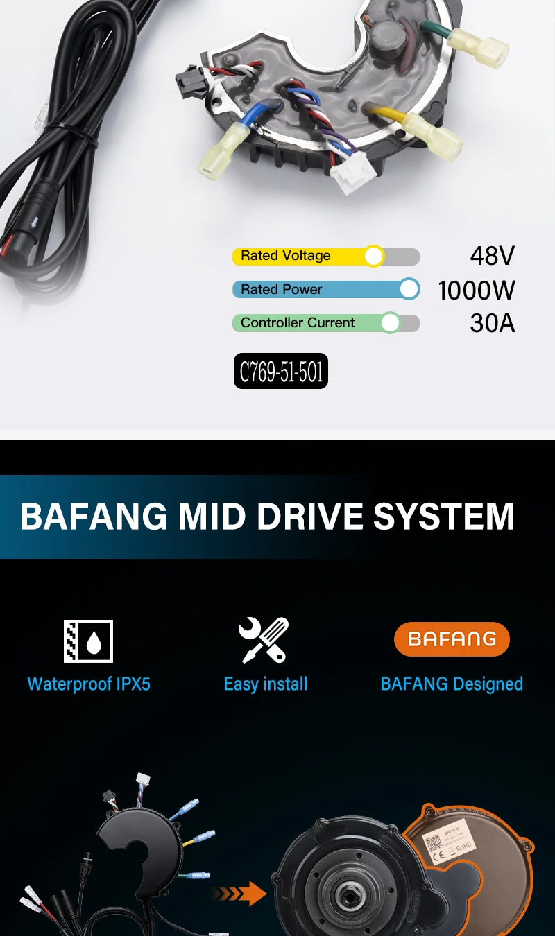Bafang Mid Drive Motor Controller Ersatz für BBSHD BBS01B BBS02 BBS02B Motor 48V 750W 52V 1000W 36V 250W 350W 500W – Detail 12