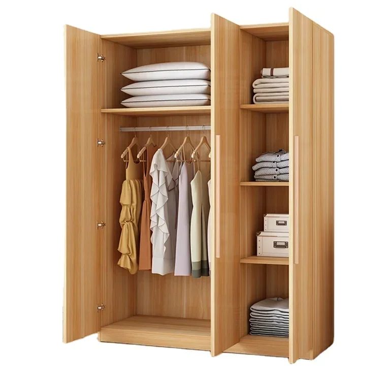 

2026 Wardrobe household bedroom adult children small apartment simple modern solid wood simple cabinet for rental housing