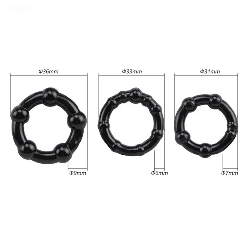 3pcs Male Penis rings Delay Ejaculation Scrotal Binding Ball Stretcher Penis Enlargement Silicone Cock Ring Sex Toy For Men