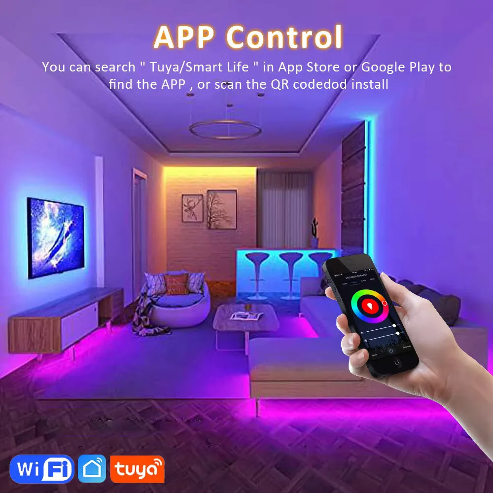 10 متر 20 متر تويا واي فاي RGB + CCT LED قطاع 24 فولت 5050 ملون + مزدوج أبيض مرن عكس الضوء غرفة ديكور كشاف إضاءة للحفلات ل أليكسا جوجل المنزل