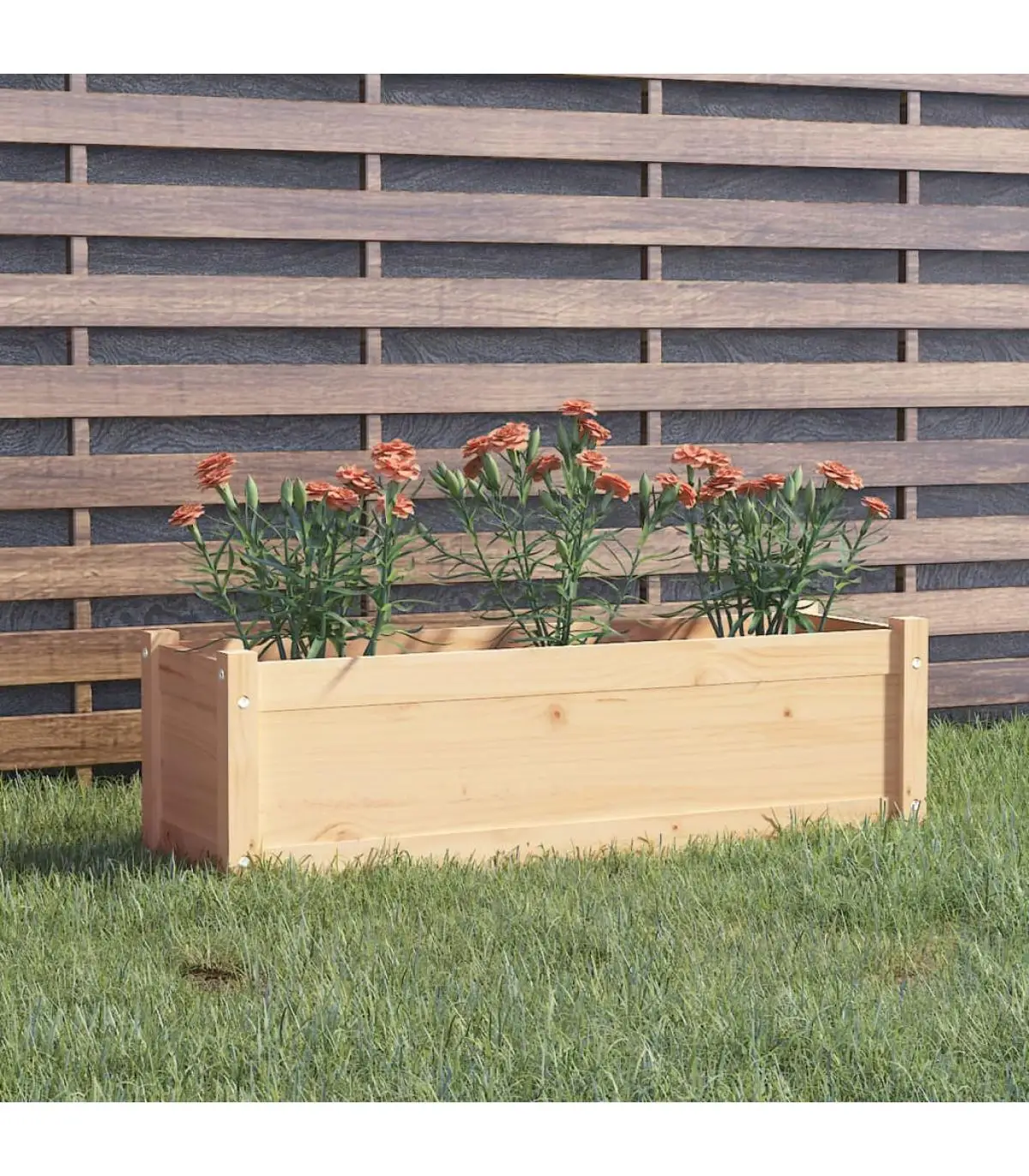 Flower pots and planters solid wood pine planter gray 100x31x31 cm