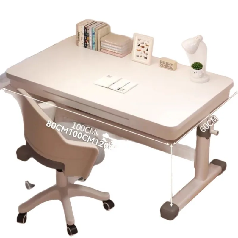 

Computer desk lift table modern simple solid wood table and chair set desk