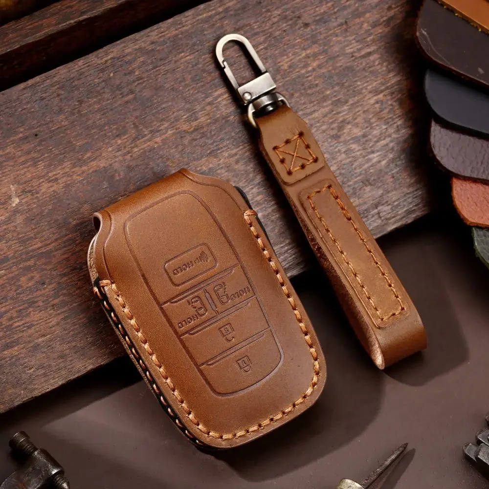 For Toyota SIENNA Leather Car Key Case Cover Car Remote Key Holder Fob Shell Accessories