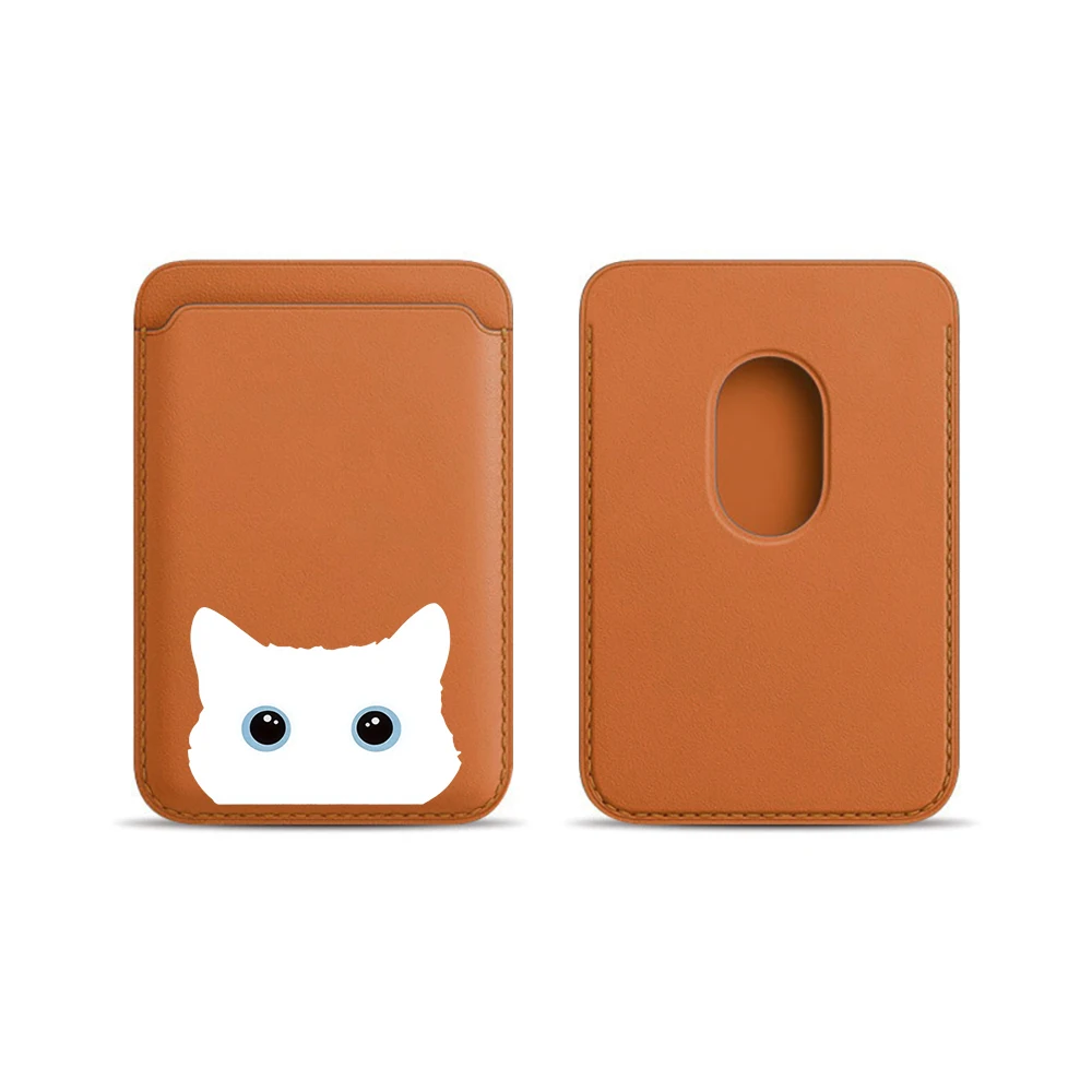 Niedliche Katzen-Lederkartenhalterung, Süße Kitty-Geldbörse, Telefonkartenhalter für Magnetische Hüllen, Geeignet für alle iPhone Magsafe-Karten-Handytaschen – Detail 11