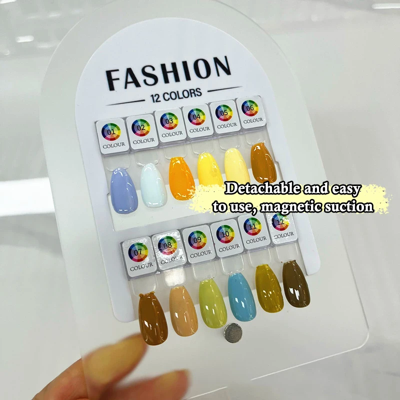 Magnetyczny Stojak na Tipsy do Paznokci Przezroczysty Naturalny Kolor Karta Lakier Żelowy Paleta do Paznokci Manicure Klej do Paznokci Ćwiczenia