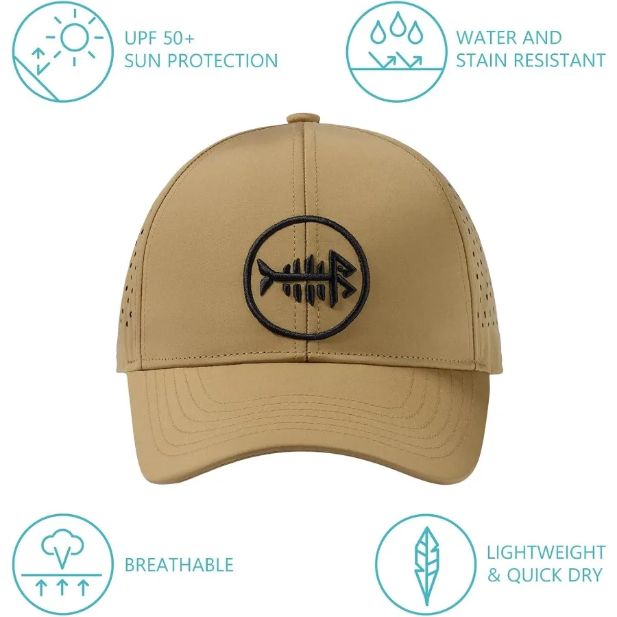 UPF 50 + قبعة بيسبول سريعة الجفاف مقاومة للماء بالليزر قطع شبكة Snapback قبعة للرجال النساء الصيد التنزه FH14 مثالية ل