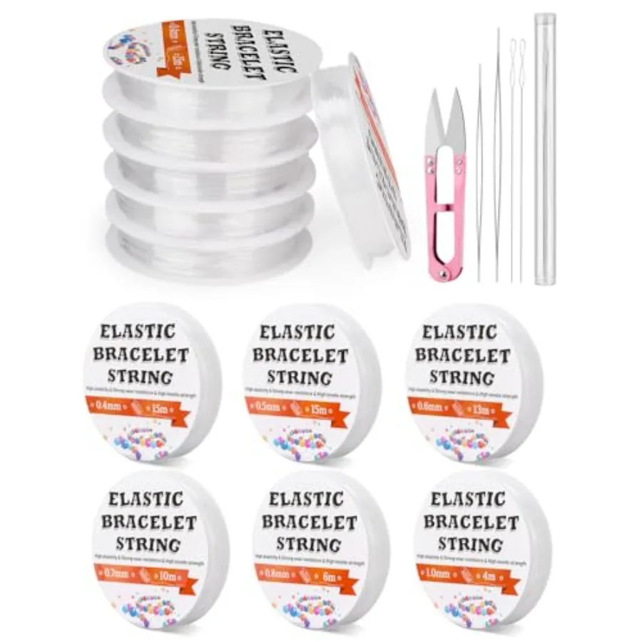 s Stretchy Bracelet String Elastic String for Bracelet Making Jewelry Making Supplies Easy to Knot with Jewelry Making Supplies