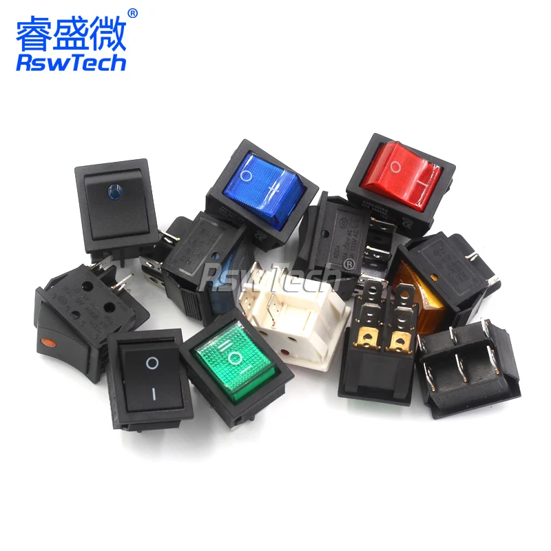 5PCS KCD4 Microswitch Boat Toggle Switch Reset Ship Type Seesaw Cateye Light 4/6 Feet 2/3 Gear Power Button Kit