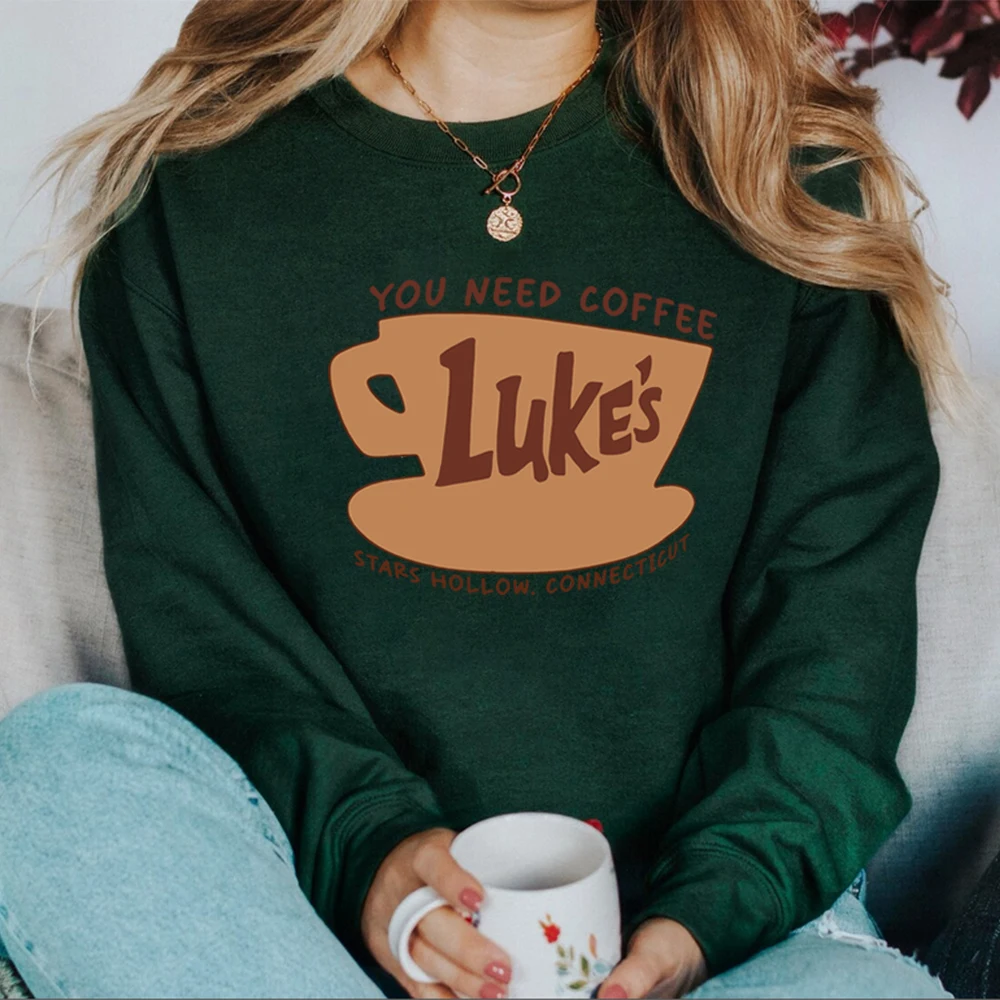 Felpa con stelle vuote Camicia da caffè Lukes Camicia da pranzo retrò di Luke Spettacolo televisivo Maglione Felpa con pullover con stelle vuote Regalo per i fan