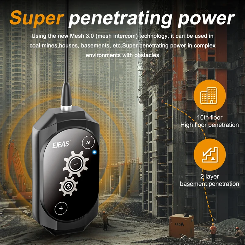 TLCRETE GY118 Comunicação Industrial Full Duplex Sem Fio Walkie Talkie Novo Design Bluetooth Malha Intercomunicador Industrial Waterpr