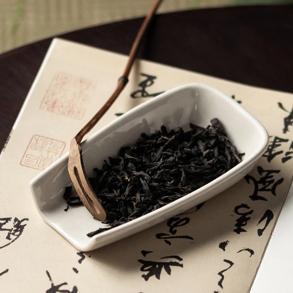 

Ceramic Tea Leaf Spoon Sturdy Healthy Material Simple Design Smooth Edges Wide Use for Loose Tea Coffee Powder Home Accessory