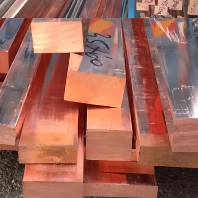 1PC Copper Flat Bar Plate Strip Copper Sheet Plate Solid Length 100 250 500mm