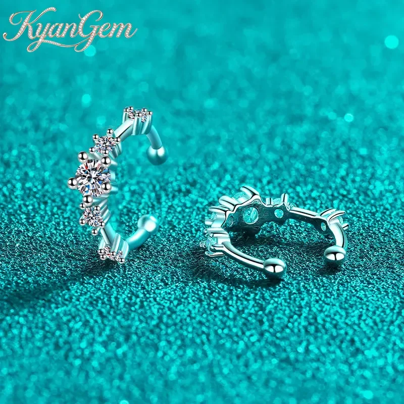 

Серьги KyanGem из золота 18 карат с многофункциональным дизайном, в стиле Sweet Cool, с муассанитом 0,64 карата, платина PT950, модные вставки для ушей