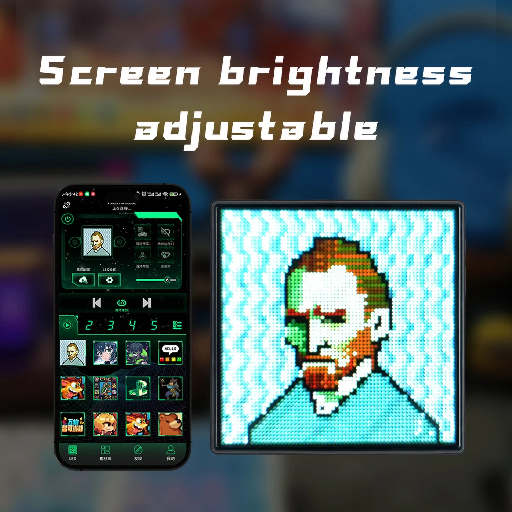LED بكسل عرض APP التحكم للبرمجة ضوء الليل DIY نمط النص الرسوم المتحركة للديكور المنزل علامة الشاشة الرقمية #6