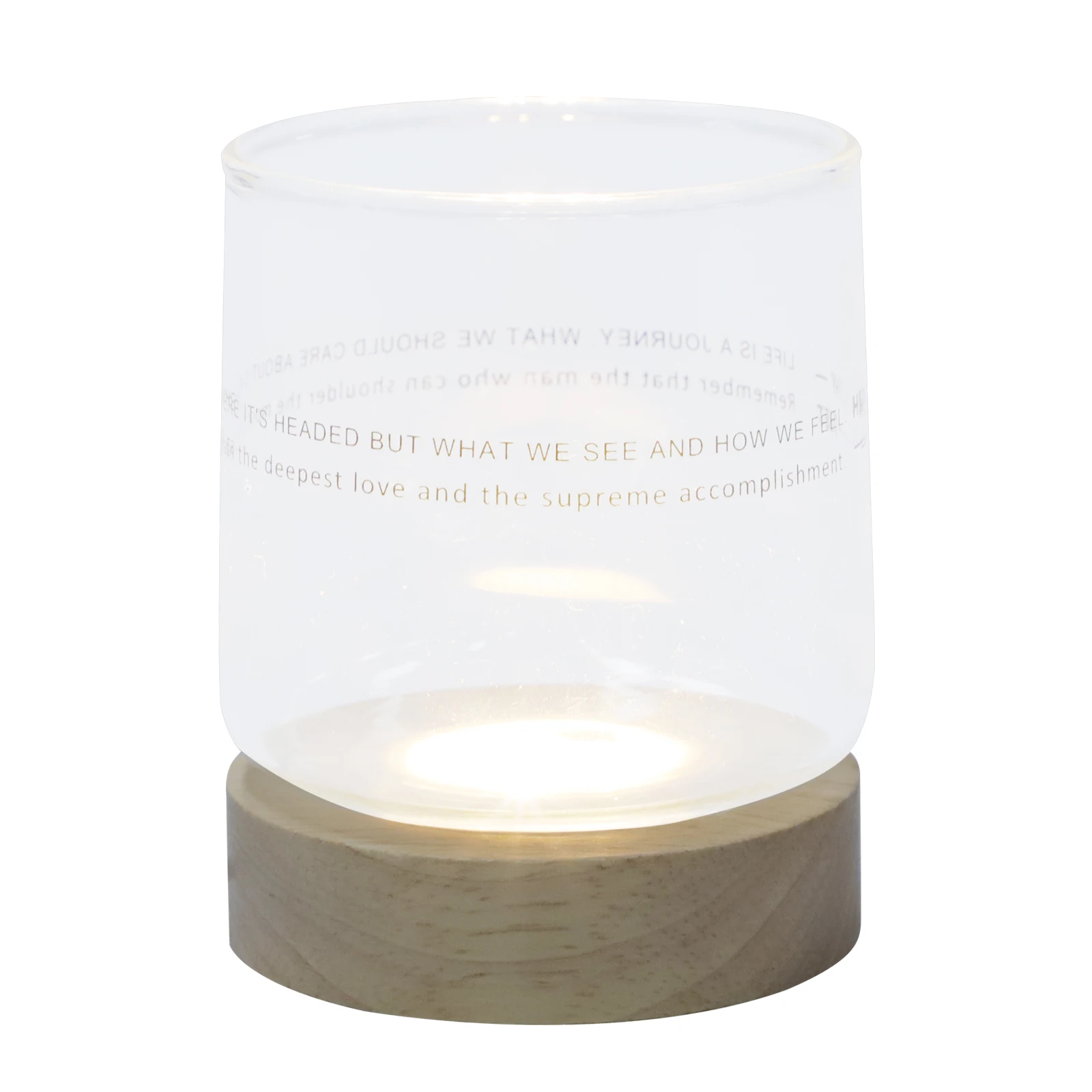 

Wooden Lighted Base for Crystal Diffuser Night Light with Glass Cup Home Decor Fragrance Empty Cup Aroma Diffuser