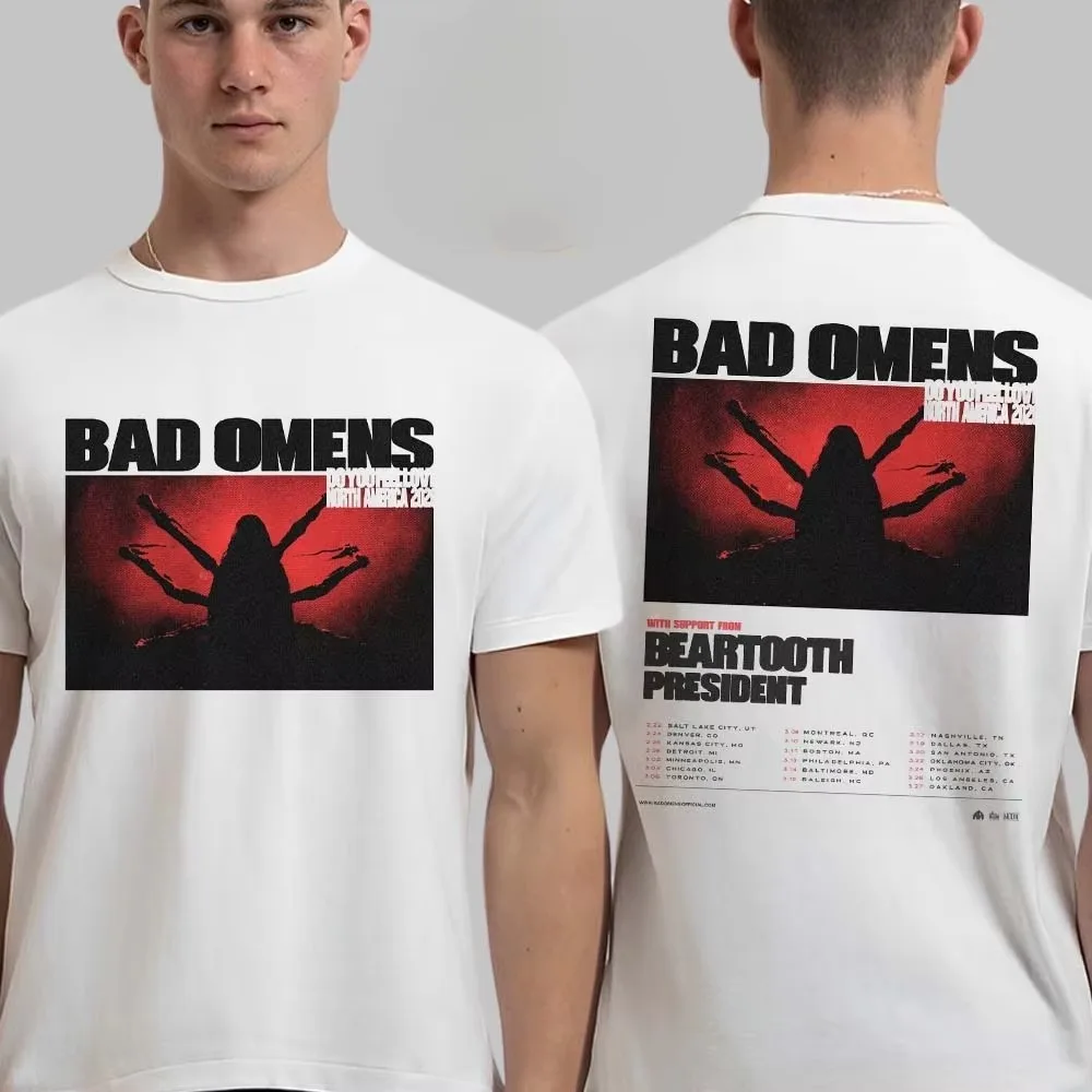 Bad Omens Do You Feel Love Ghost Band Grafik-T-Shirt aus Baumwolle für Männer und Frauen, Streetwear-T-Shirt – Detail 6