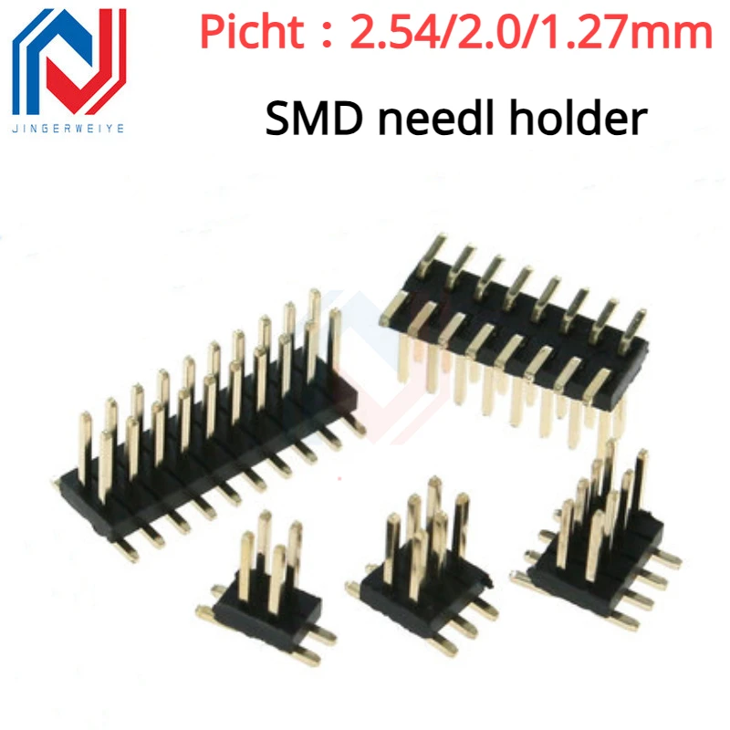 10Pcs 2.54mm /2.0mm /1.27mm Pitch SMD SMT Double Row Male PIN Header 2*2/3/4/5/6/7/8/10/12/20/40/50 PIN Strip Connector
