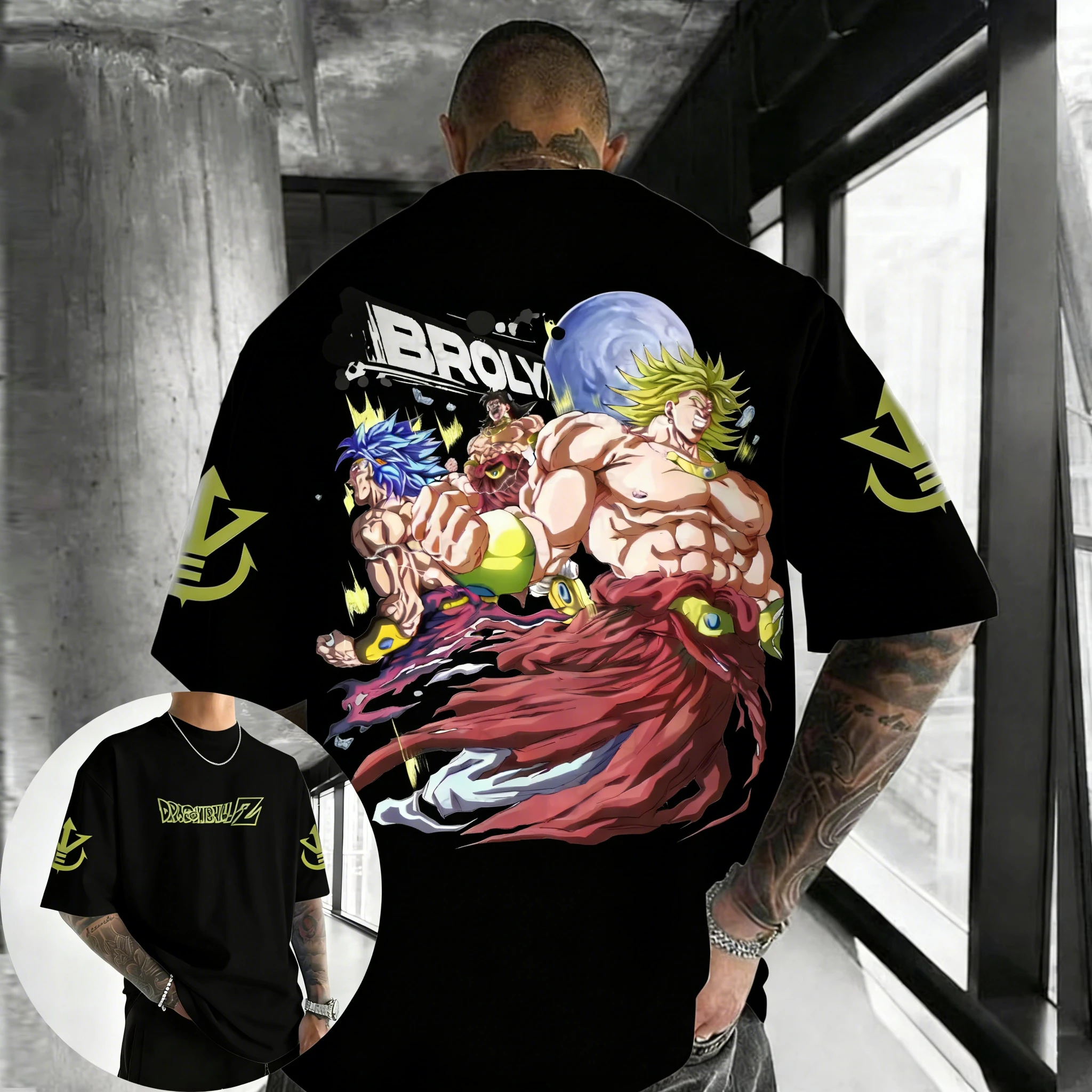 

Футболка из хлопка с принтом Dragon Ball Anime, новинка лета 2026, уличный модный свободный повседневный топ унисекс для родителей и детей