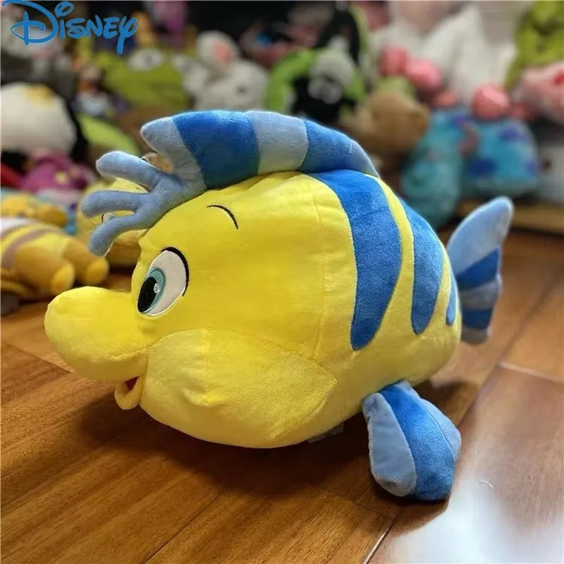 Diseny 35cm/45cm Flounder Ariel The Little Mermaid Princess Plush Toy Stuffed Plushie Doll Cartoon Kawaii Chubby Pillow Gift