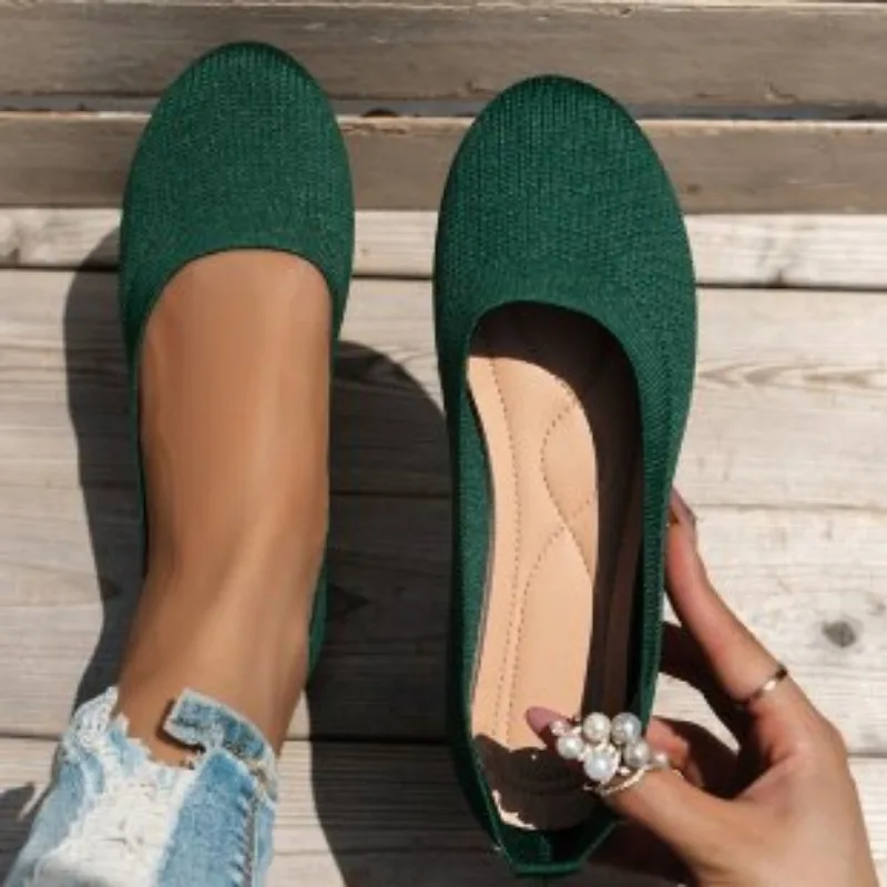 Damen Wohnungen Frühling neue atmungsaktive Mesh Slipper Sohle Einzels chuhe für Frauen Freizeit bequeme flache Turnschuhe für Frauen