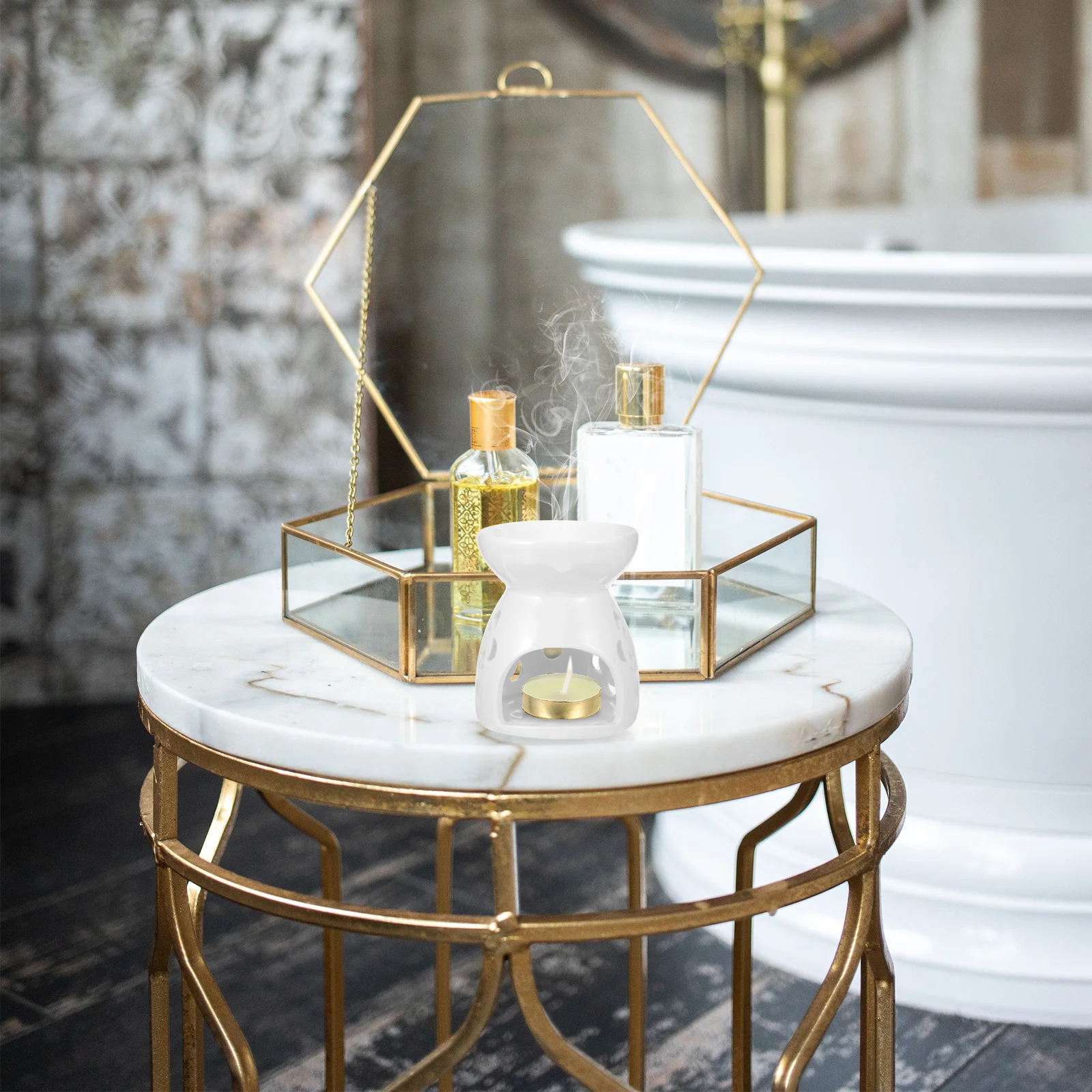 

Ceramic Incense Burner Tealight Oil Burner Large Capacity Aroma Diffuser for Bedroom Living Room Office Decoration