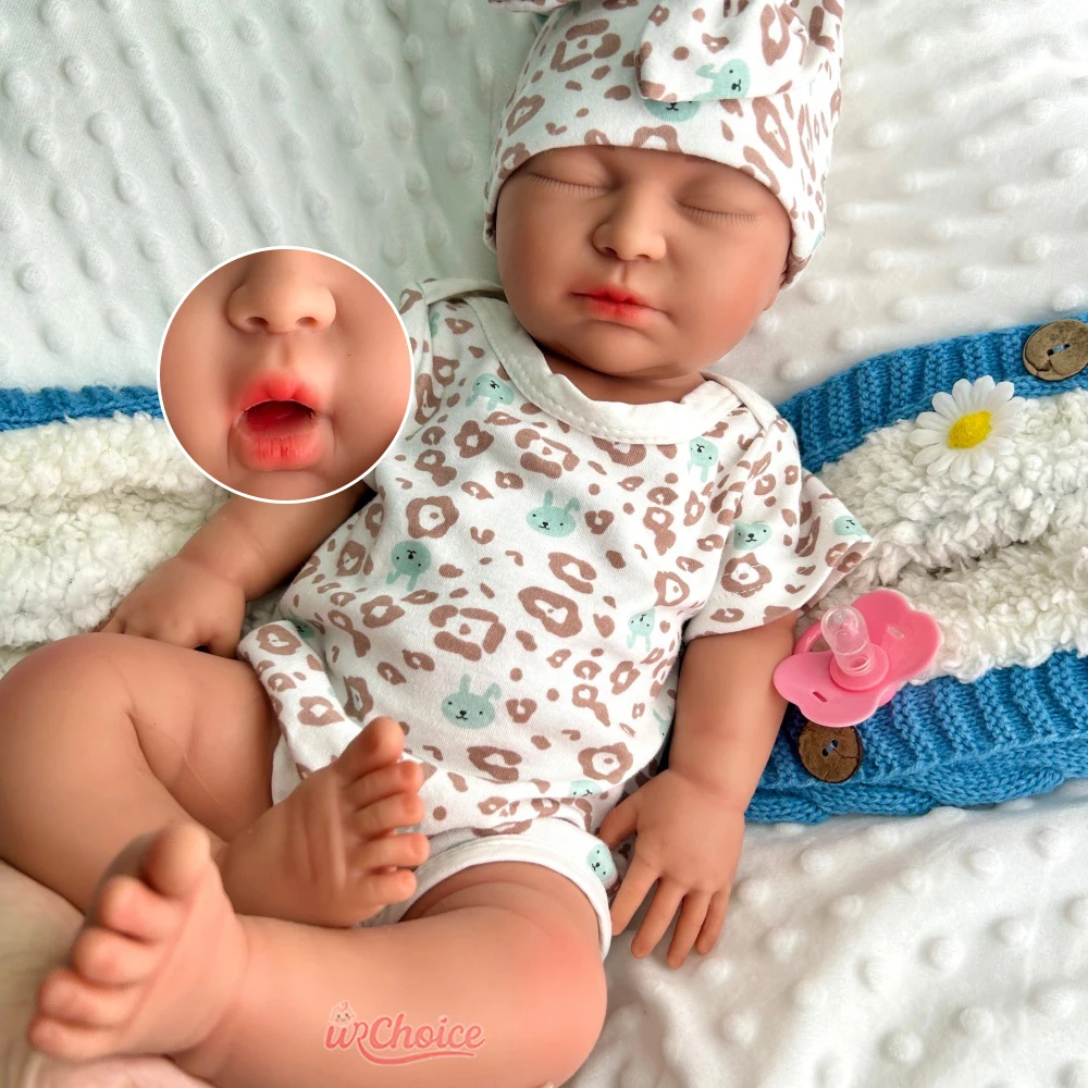 

55cm High-Simulation Flexible Realistic Silicone Reborn Baby Girl Can Open Mouth Weighted Doll for Elderly Companionship