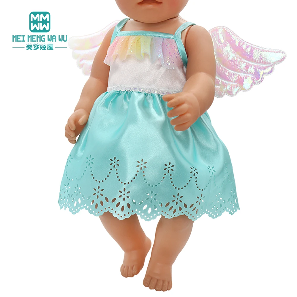 Doll Clothes for 43-45cm New Born American Doll Fashion T-Shirt Overalls Princess Gauze Skirt Gift for Girls
