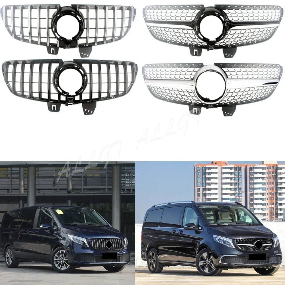 Front Racing Facelift Grille Upper Grill For Mercedez-Benz V-Class W447 2020 2021 GT Diamond