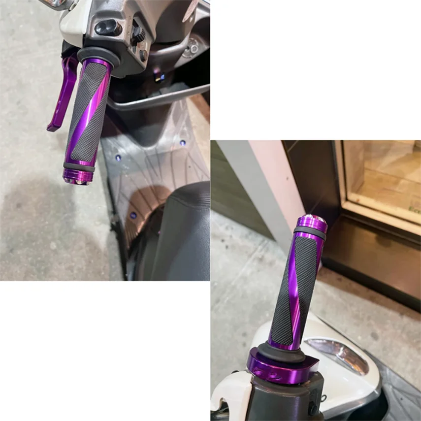 Motorcycle Hand Grip 7/8inch Handlebar Purple Stripe Motocross Handle Enduro for Ducati Monster Vespa Daytona 675 PCX125 ...