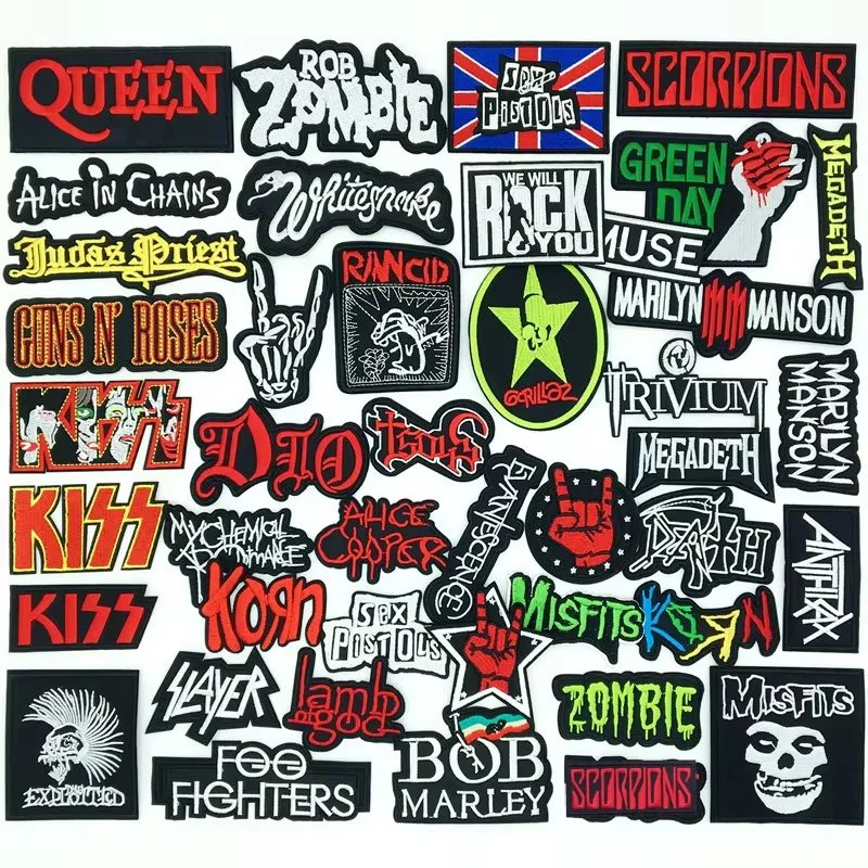 Punk Rock Music Band Embroidery Patches DIY Applique Sewing Supplies Decorative Badges Classic Nostalgia MUSIC