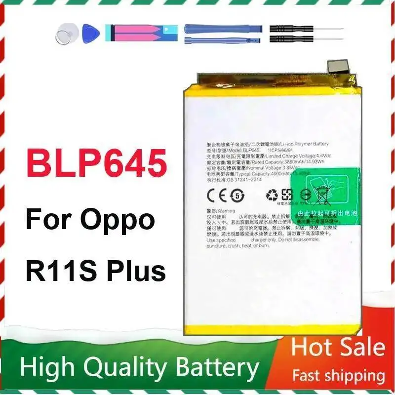 For Oppo R11S Plus Robust Strong Compatibility Mobile Phone Battery BLP645 4000Mah