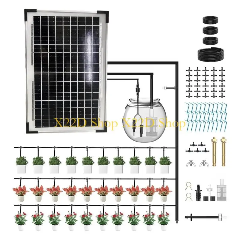 X22D Environmentally aware Moisture Distribution Mechanism Powered By Sunlight For Potted bushes