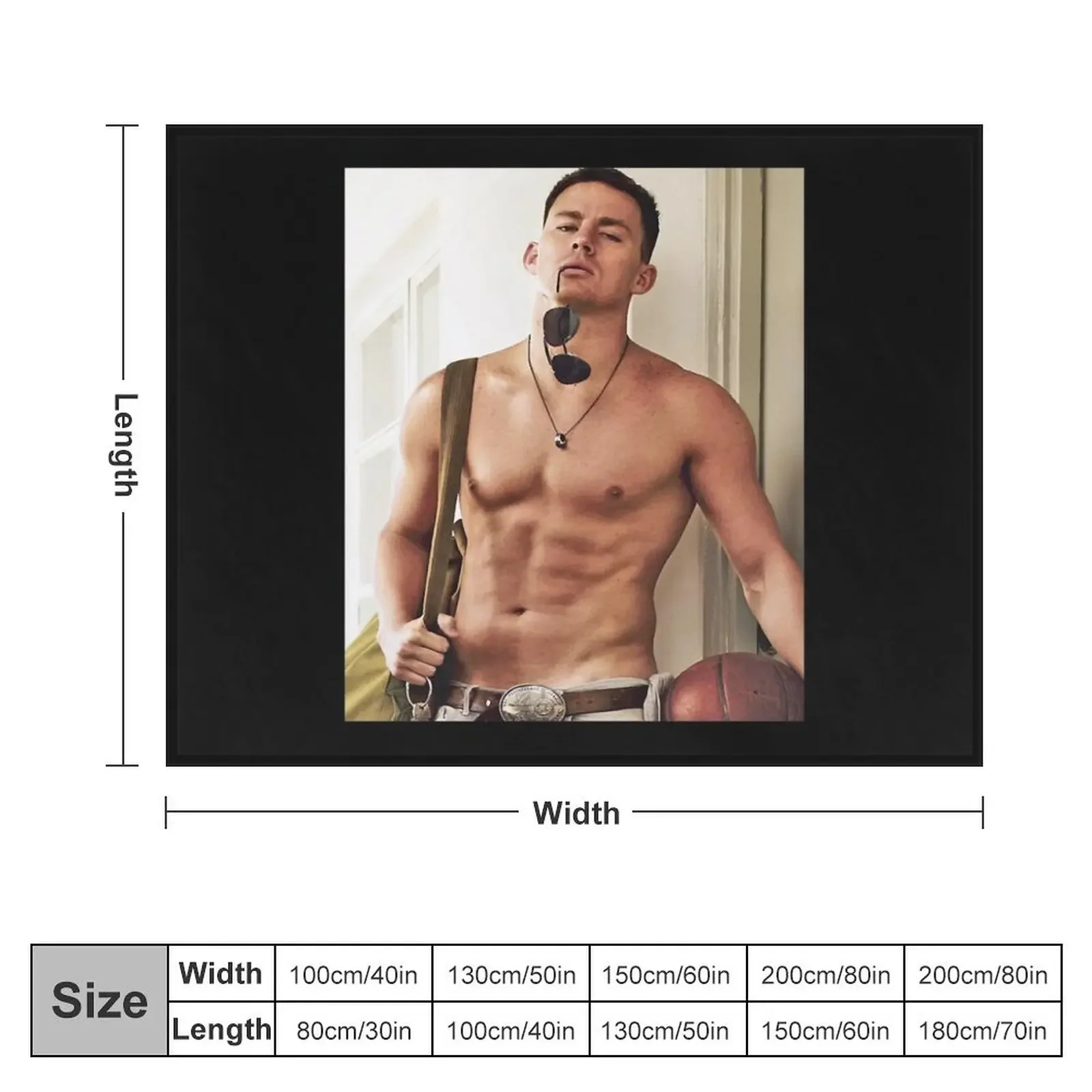 Channing Tatum Shirtless Classic Throw Blanket Bed Fashionable Warm Giant Sofa Blankets