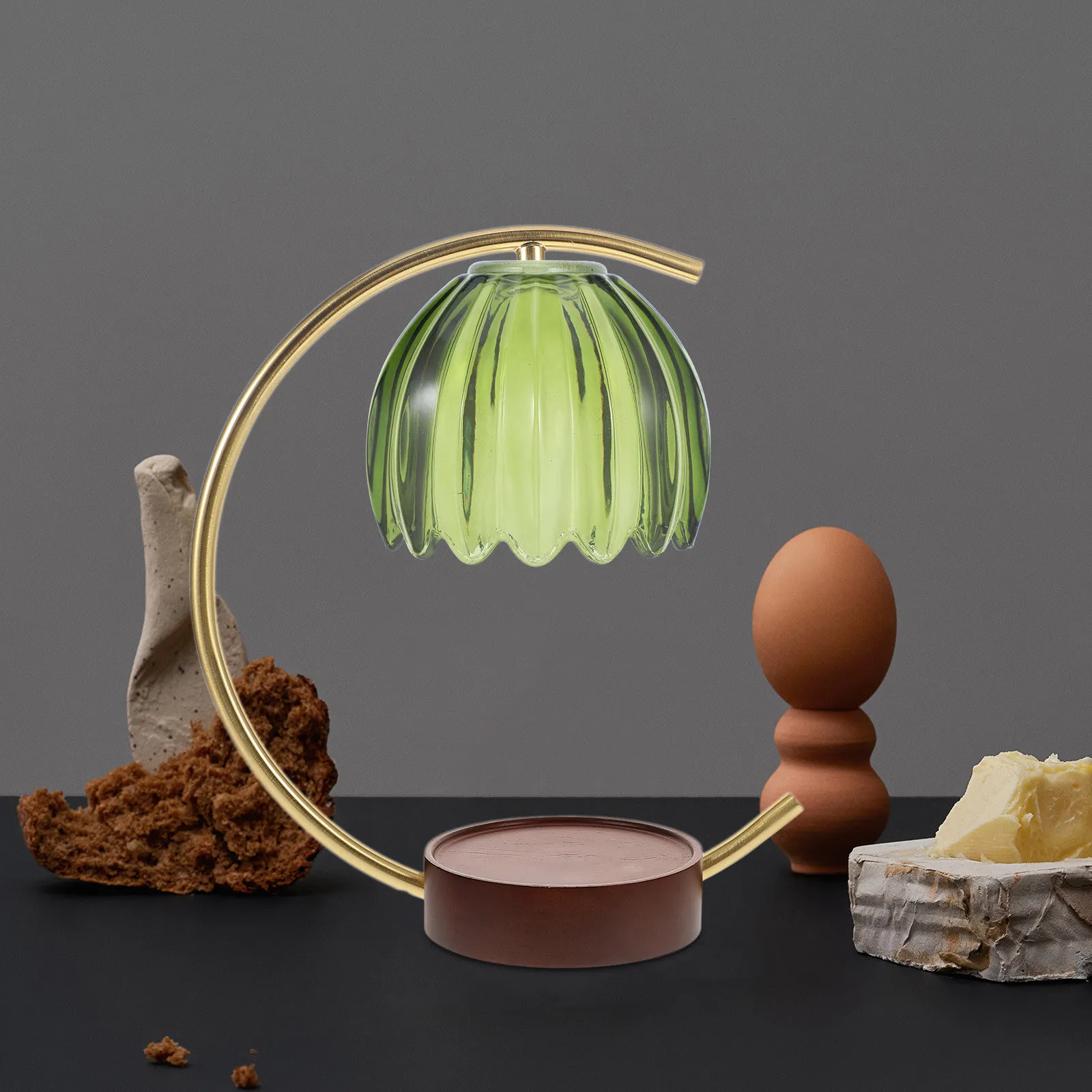 2Pcs Green Glass Pumpkin Lampshade Replacement Cover for Pendant Wall Light Fixture Decorative Glass Pendant Lampshade