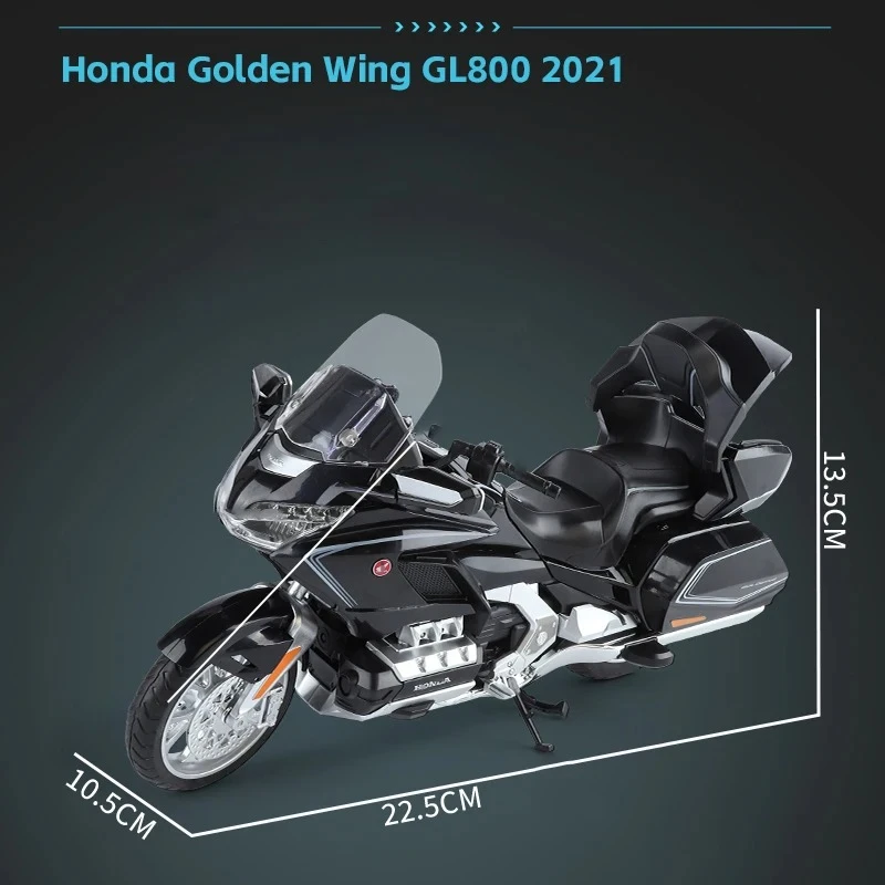 1:11 الذهب الجناح GL800 2021 سبيكة يموت يلقي نموذج دراجة نارية مجموعة السيارة الصوت والضوء على الطرق الوعرة Autocycle لعب السيارات