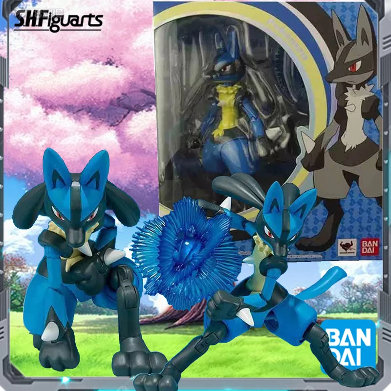 Bandai Genuine Original  SH FIGUARTS SHF POKEMON LUCARIO MOVABLE Action Figure Toys For Boys Girls KidsChristmas GiftCollectibl