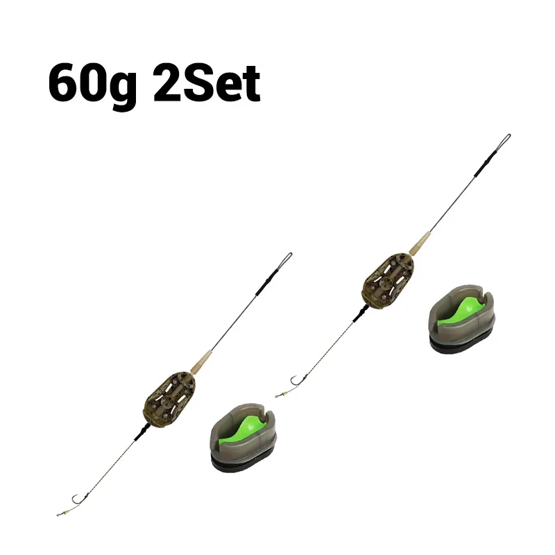 أدوات صيد السمك المربوطة مسبقًا، 5 قطع من أدوات تغذية الشعر مع خطافات شائكة لصيد سمك الشبوط، مجموعة أدوات أدوات طرفية جاهزة للاستخدام