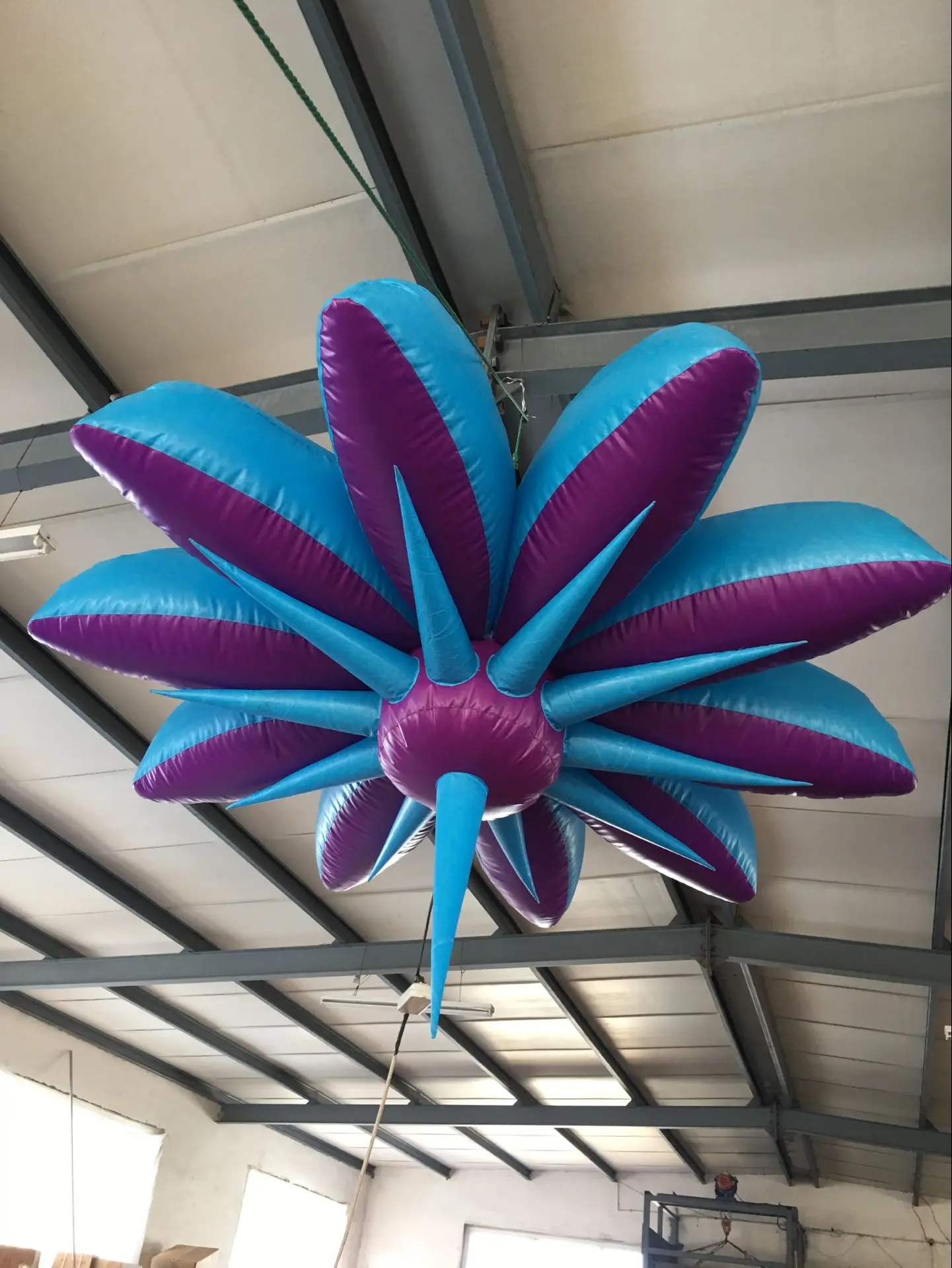 Vinfgoes Hanging LED Inflatable Flower Decor Indoor for Party/Wedding/Stage/Concert/Bar Ceiling Decoration
