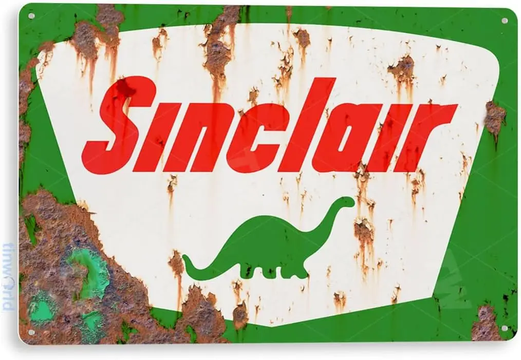 Tinworld Tin Sign: Gas Rust Dino Oil Metal Station Garage Auto Shop Shed 12