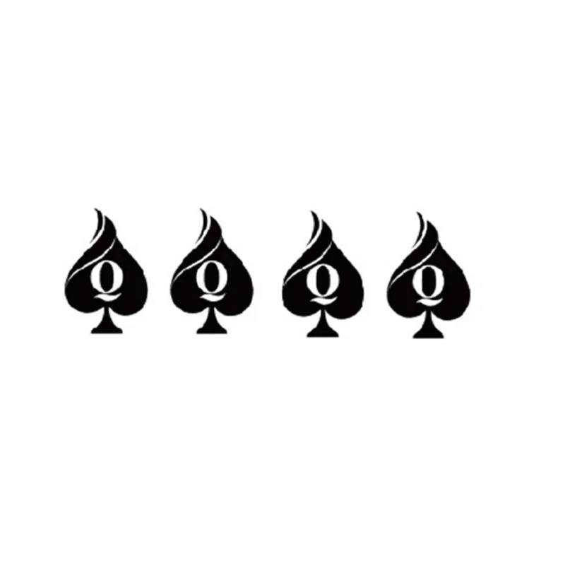 Poker Spades Q Waterproof Temporary Patch Spades BBC Spades Lock Sexy Thighs and Chest Anti Sweat Tattoo Patch