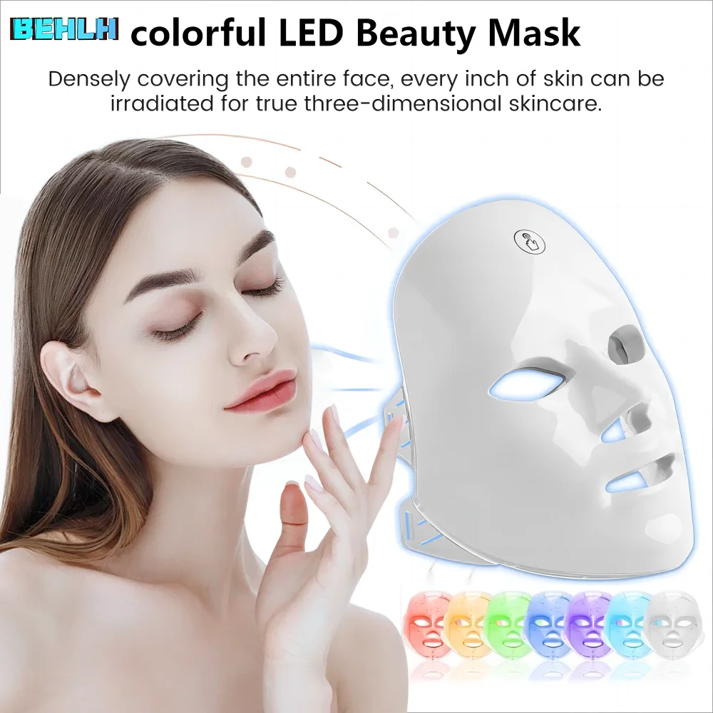 

7 Colors Wireless Led Face Mask Therapy Photon USB Recharge Facial Mask For Anti Aging Skin Rejuvenation Skin Care Beauty Device