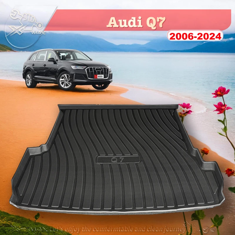 

For Audi Q7 2006-2024 Fit Car Trunk Mat All Season Black Cargo Mat 3D Shaped Laser Measured Trunk Liners