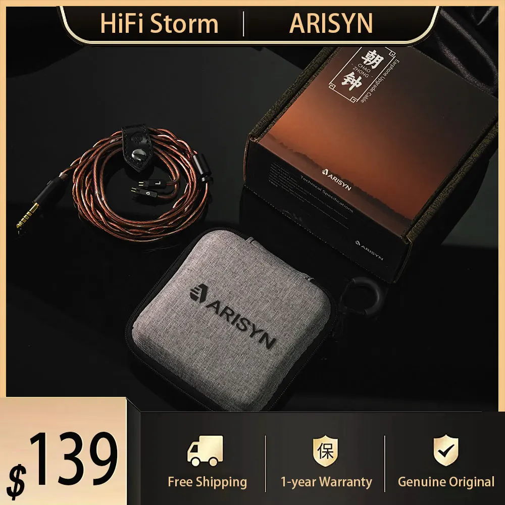 

New ARISYN CHAO ZHONG Earphone Upgrade Cable 6N OCC High Purity Copper-Plated Silver Wired IEMs 0.78 2pin 4.4mm Plug Headphone